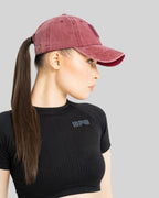 Acid-Wash Embroidered Cap (Grape)