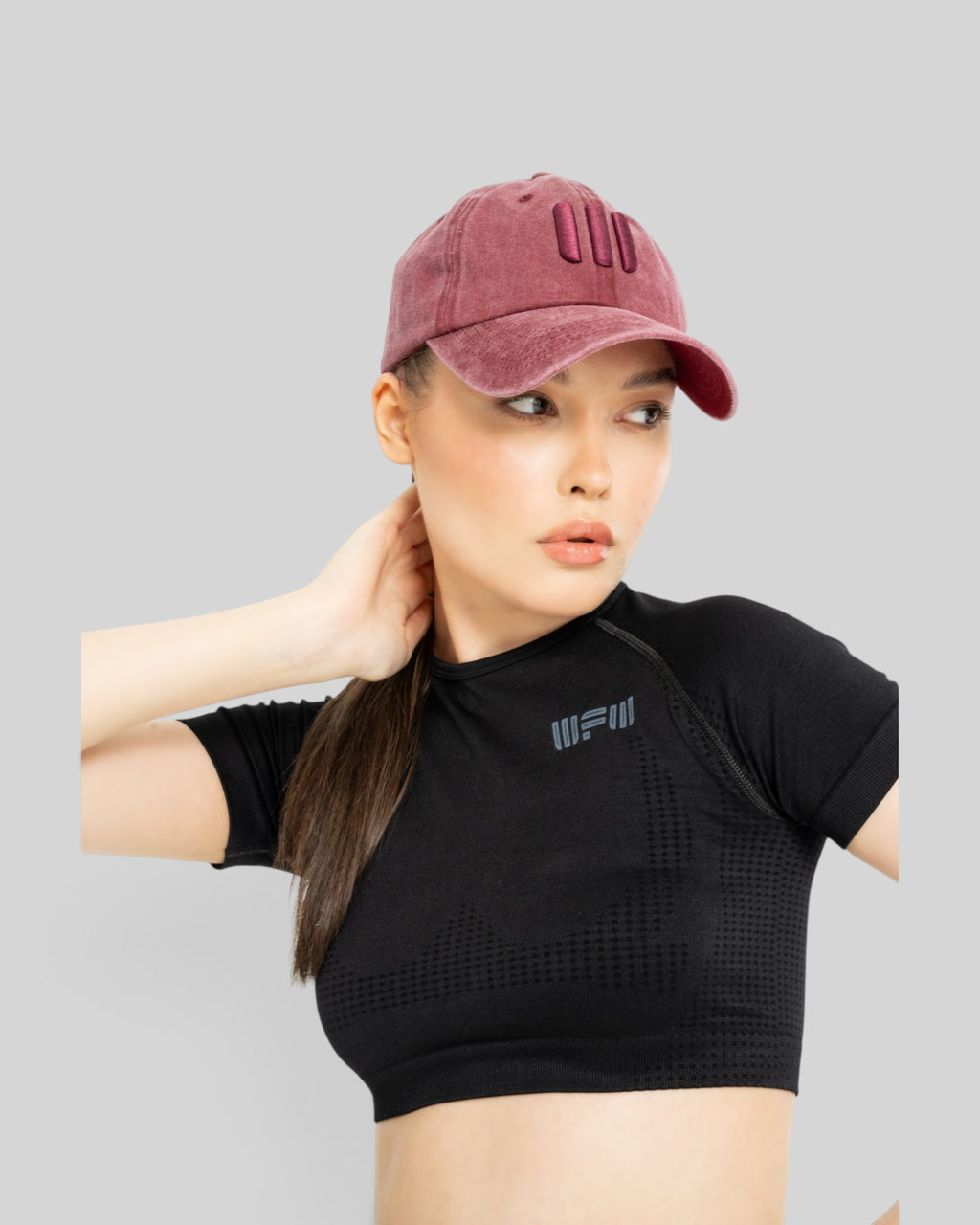 Acid-Wash Embroidered Cap (Grape)