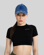 Acid-Wash Embroidered Cap (Blue)