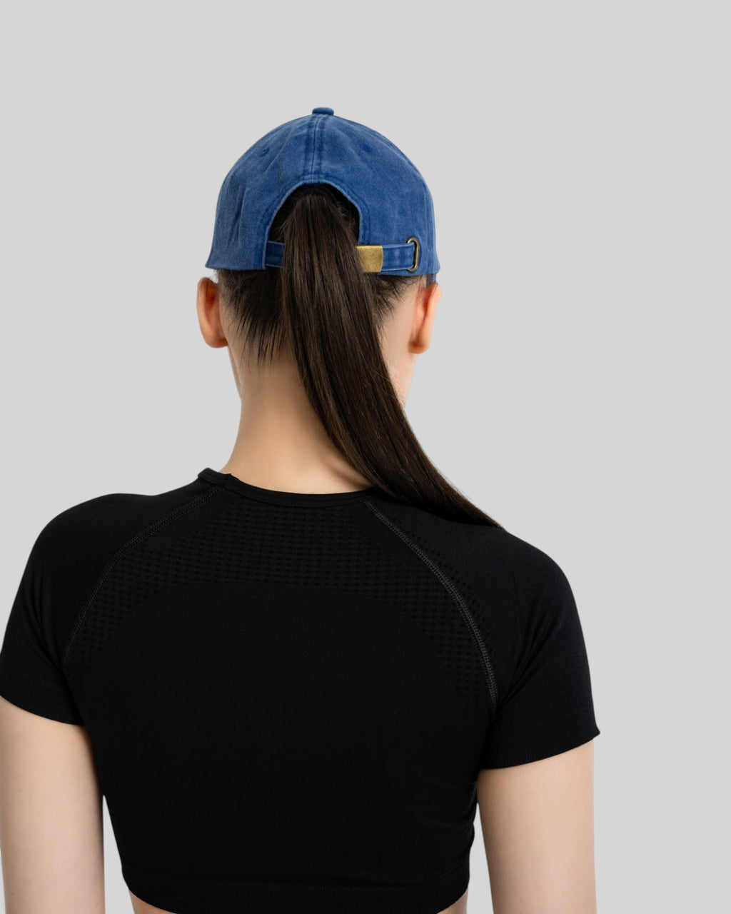Acid-Wash Embroidered Cap (Blue)
