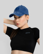 Acid-Wash Embroidered Cap (Blue)